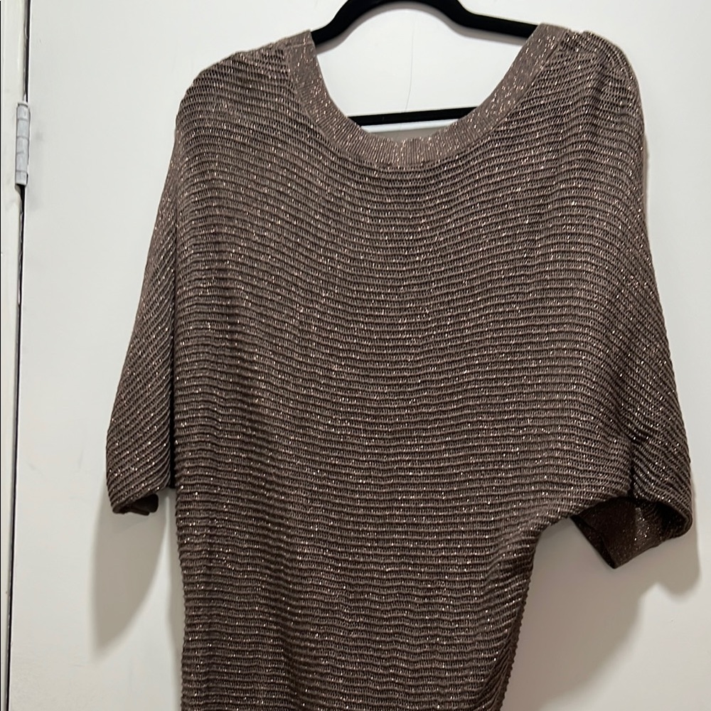 Express Shimmering Brown Knit Top - Picture 4 of 5